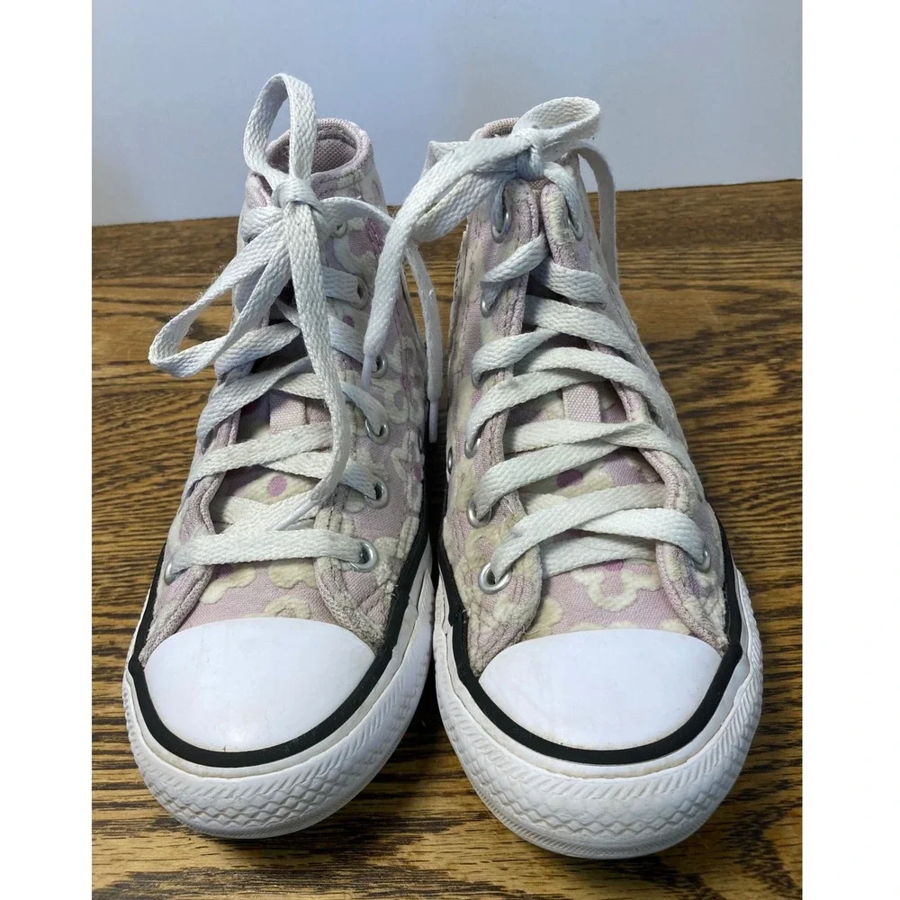 Converse Chuck Taylor All Star Youth 11 Pink Floral High Top Sneakers A08117F